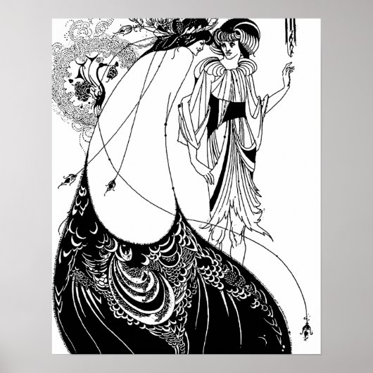 Peacock Skirt Beardsley Nouveau Poster (Voorkant)