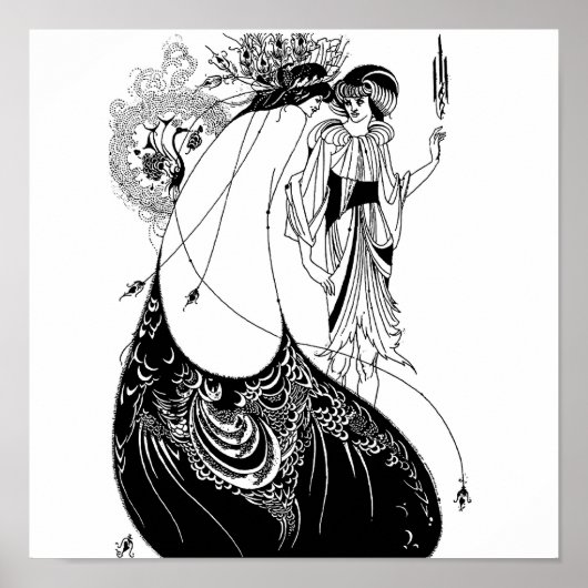 Peacock Skirt Beardsley Nouveau Poster (Voorkant)