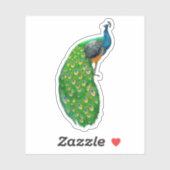 Peacock Small Sticker (Vel)