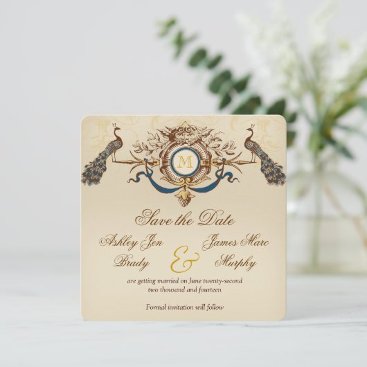 Peacock  sparen de Kaarten van de Datum (Staand voorkant)