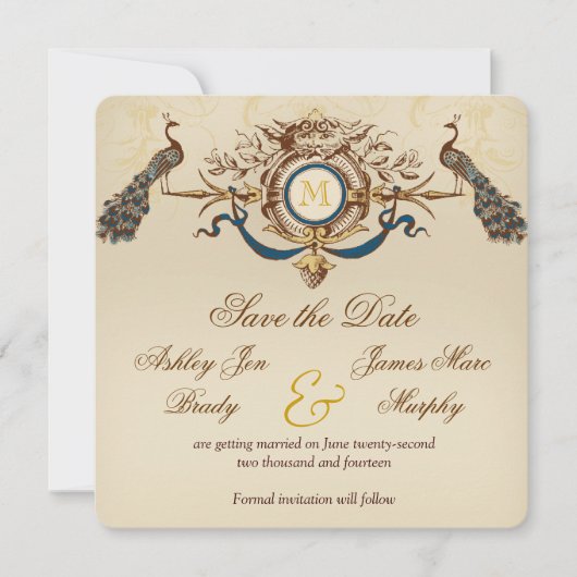 Peacock  sparen de Kaarten van de Datum (Voorkant)