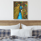 Peacock Splendor Illustratie Canvas Afdruk (Insitu (Slaapkamer))