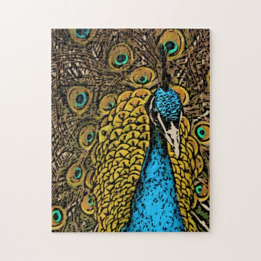Peacock Splendor Illustratie Legpuzzel (Verticaal)