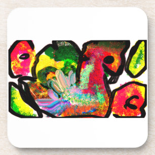 Peacock spring art bier onderzetter