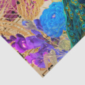 Peacock Spring Flowers Muzikale Score en Vlinder Tissuepapier (Detail)