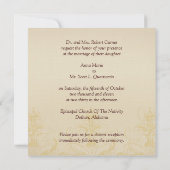  Peacock Square Wedding Invitting Linen Kaart (Achterkant)