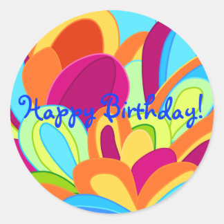 Peacock Stickers - Happy Birthday