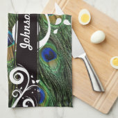 Peacock Swirl Theedoek (Quarter Fold)