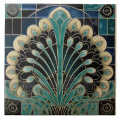 Peacock Symbolisme Belle Epoque Art Deco Tegeltje (Voorkant)
