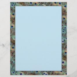 Peacock Tail Feathers Design 8.5 x 11 Briefpapier
