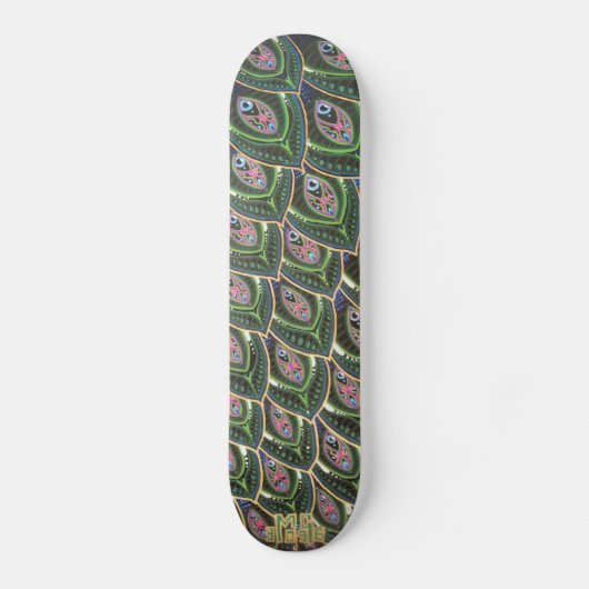 Peacock Tail Skateboard (Voorkant)