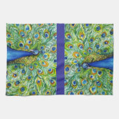 Peacock Tea Towel,  als handdoek met handdoek (Horizontaal)
