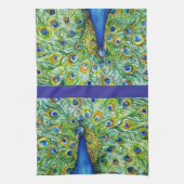 Peacock Tea Towel,  als handdoek met handdoek (Verticaal)