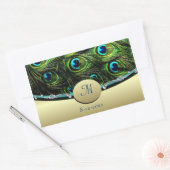 Peacock Thema Bruiloft Envelop Afdichtingen Rechthoekige Sticker (Envelop)