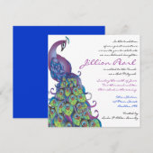 Peacock Thème Bat mitzvah Invitation Invitation bl (Devant / Derrière)
