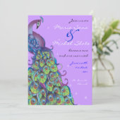 Peacock thème Faire-part de mariage Invitation vio (Debout devant)