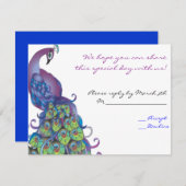 Peacock Thème Mariage Carte de réponse Invitation  (Devant / Derrière)