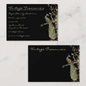 Peacock Tree Leaf Grunge Swirl Design Visitekaartje (Voorkant / Achterkant)