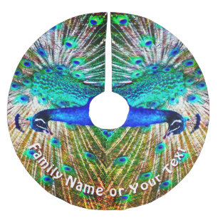 Peacock Tree Skirt, gepersonaliseerd of verwijderd Kerstboom Rok