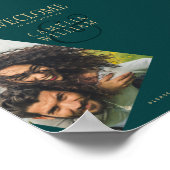 Peacock TURQUOISE Green Gold Mariage Affiche de bi (Coin)