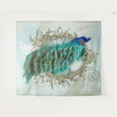 Peacock turquoise shabbyvogel wandkleed (Voorkant (horizontaal))