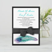 Peacock Tuxedo Wedding Uitnodiging (Staand voorkant)