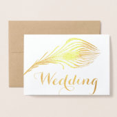 Peacock Typographie Silver Foil Mariage Invitation (Devant avec enveloppe)