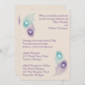 Peacock - uitnodiging voor het huwelijk (Voorkant / Achterkant)