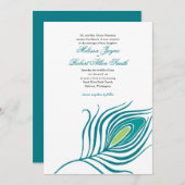 Peacock - uitnodiging voor het huwelijk (Voorkant / Achterkant)