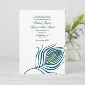 Peacock - uitnodiging voor het huwelijk (Staand voorkant)