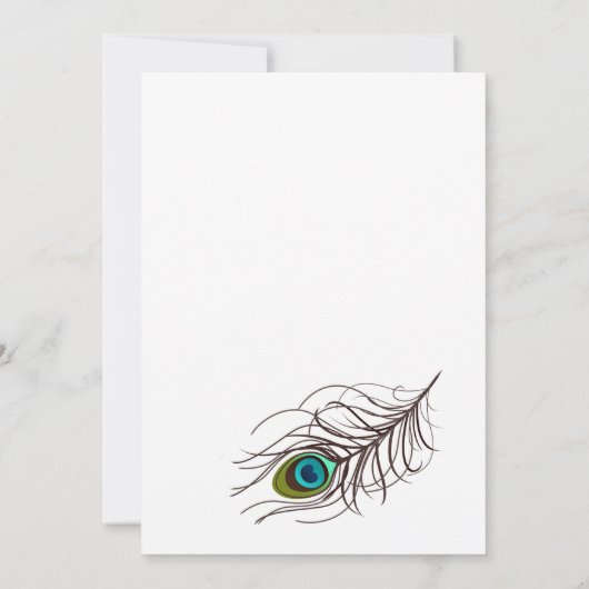 PEACOCK-uitnodiging - Weddenschap, verjaardag en m Kaart (Achterkant)