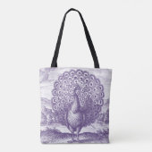 Peacock, une gravure vintage grand sac fourre-tout (Dos)