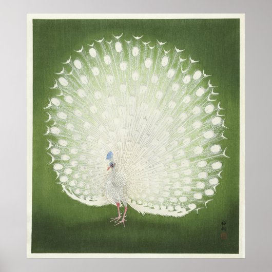 Peacock van Ohara Koson  Print Poster (Voorkant)