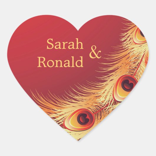 Peacock Veer Bruiloft Sticker (Voorkant)