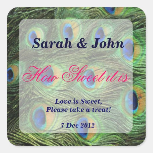 Peacock veer Hoe zoet het is Sticker (Voorkant)
