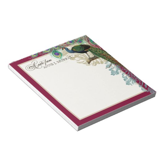  Peacock, Veer in Etchings sparen de Datum Notitieblok (Schuin)