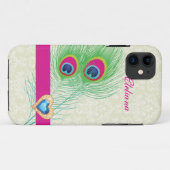 Peacock veer juweel hart op maat Case-Mate iPhone case (Achterkant (horizontaal))