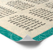 Peacock Veer Ontvangingstabel Poster (Hoek)