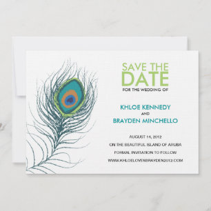 Peacock Veer sparen de Datum Save The Date