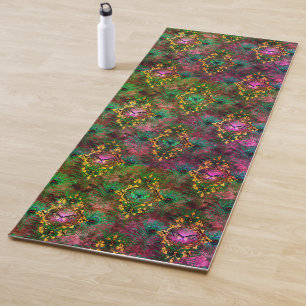 Peacock veer vlinder Victoriaans paarse goud Yogamat