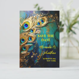 Peacock veren 3D art iriserende elegante Save The Date