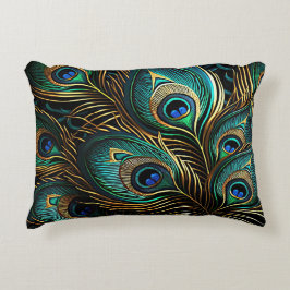 Peacock veren - Art Deco Accent Kussen