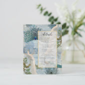  Peacock-veren Blauw wit script - Gegevens Informatiekaartje (Staand voorkant)