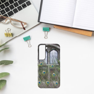 Peacock veren en gotische ramen samsung galaxy hoesje