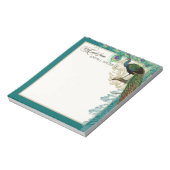  Peacock, veren in Etchings Swirl Antiek Notitieblok (Gedraaid)