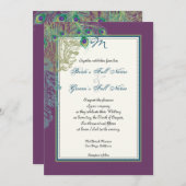  Peacock, veren in Etchings - Uitnodiging (Voorkant / Achterkant)