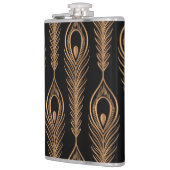 Peacock veren, luxe oosterse patroon. heupfles (Links)