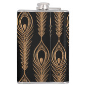 Peacock veren, luxe oosterse patroon. heupfles (Achterkant)