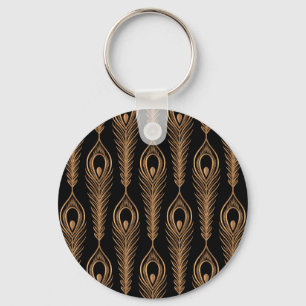 Peacock veren, luxe oosterse patroon. sleutelhanger