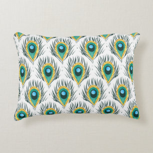 Peacock veren:  naadloze achtergrond. accent kussen